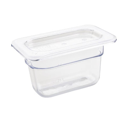 Vogue Polycarbonate 1/9 Gastronorm Container 100mm Clear u243