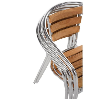 Bolero Aluminium and Ash Chairs (4 Pack) u421