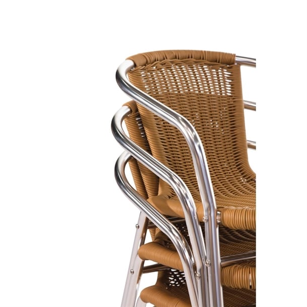 Bolero Aluminium and PE Wicker Chairs Natural (4 Pack) u422