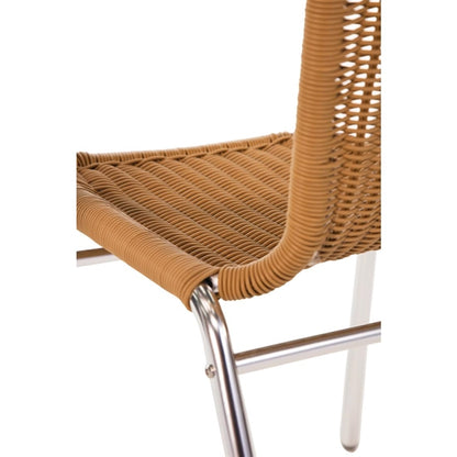 Bolero Aluminium and PE Wicker Chairs Natural (4 Pack) u422