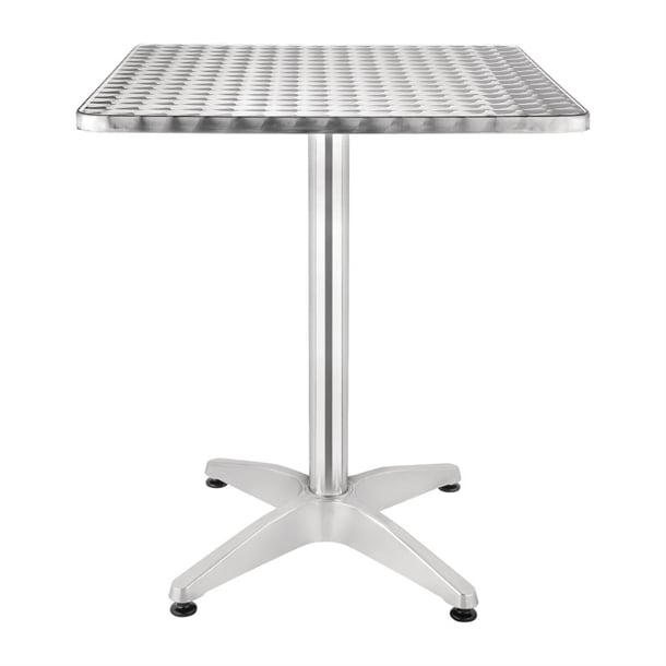 Bolero Steel and Aluminium Square Bistro Table 600mm u427