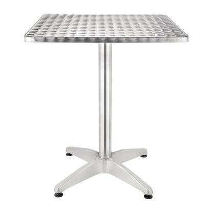 Bolero Steel and Aluminium Square Bistro Table 600mm u427