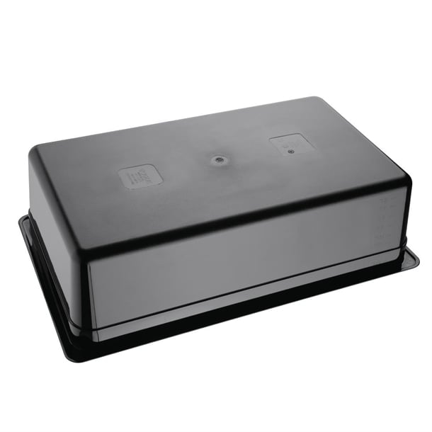 Vogue Polycarbonate 1/1 Gastronorm Container 150mm Black u456