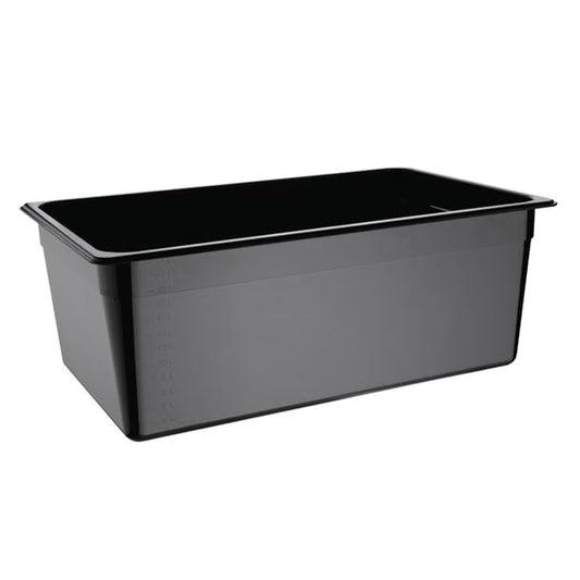 Vogue Polycarbonate 1/1 Gastronorm Container 200mm Black u457