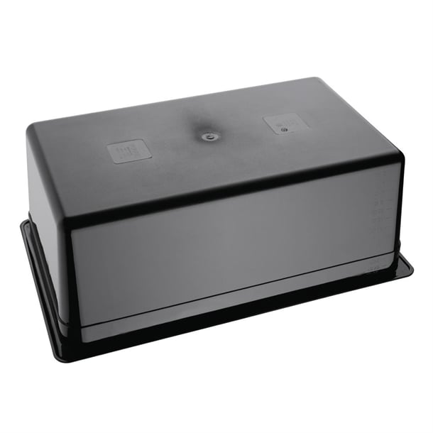 Vogue Polycarbonate 1/1 Gastronorm Container 200mm Black u457