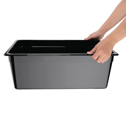 Vogue Polycarbonate 1/1 Gastronorm Container 200mm Black u457