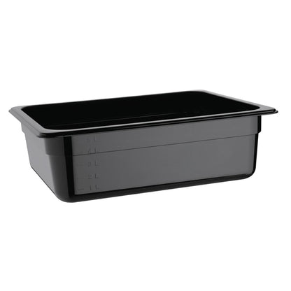 Vogue Polycarbonate 1/2 Gastronorm Container 100mm Black u459