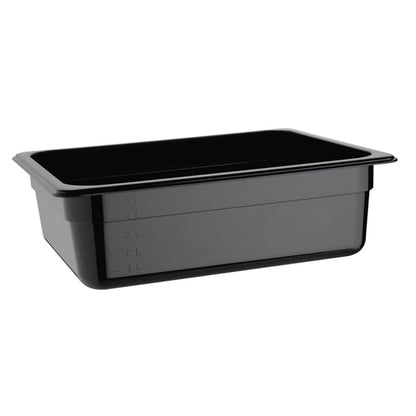 Vogue Polycarbonate 1/2 Gastronorm Container 100mm Black u459