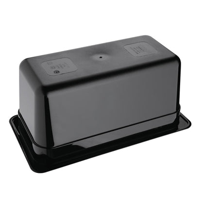Vogue Polycarbonate 1/3 Gastronorm Container 150mm Black u464