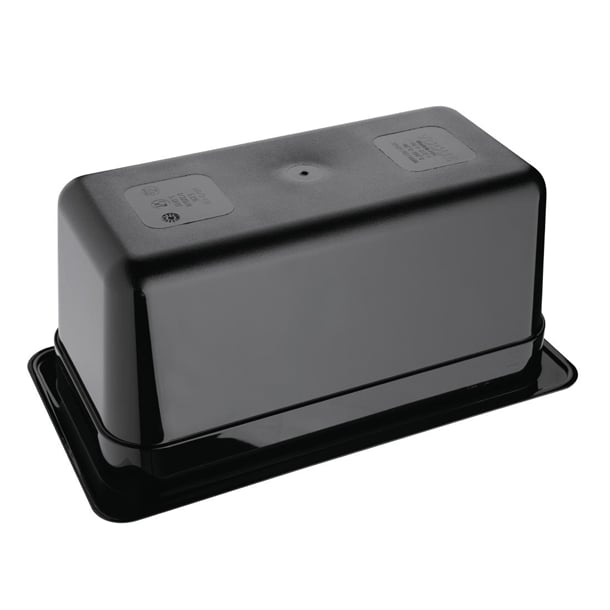 Vogue Polycarbonate 1/3 Gastronorm Container 150mm Black u464