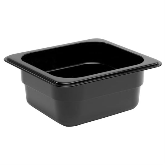 Vogue Polycarbonate 1/6 Gastronorm Container 65mm Black u469