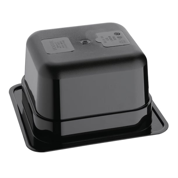 Vogue Polycarbonate 1/6 Gastronorm Container 100mm Black u470