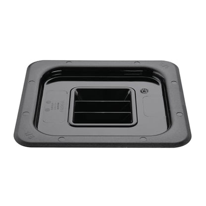 Vogue Polycarbonate 1/6 Gastronorm Lid Black u478