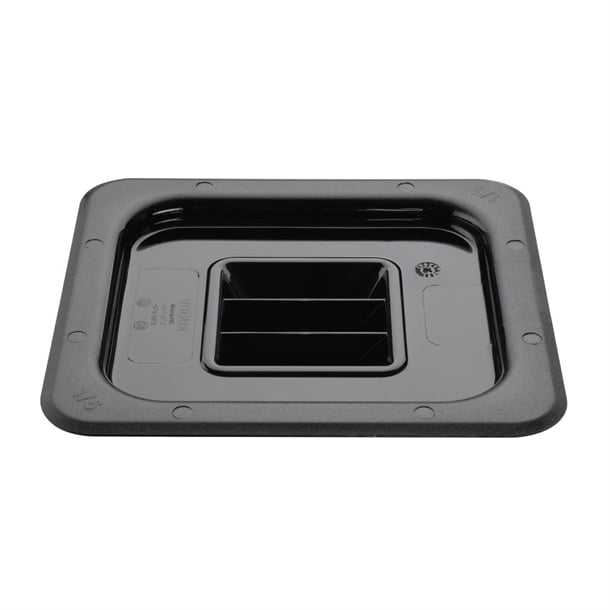 Vogue Polycarbonate 1/6 Gastronorm Lid Black u478