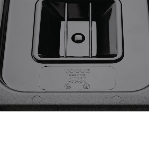 Vogue Polycarbonate 1/6 Gastronorm Lid Black u478