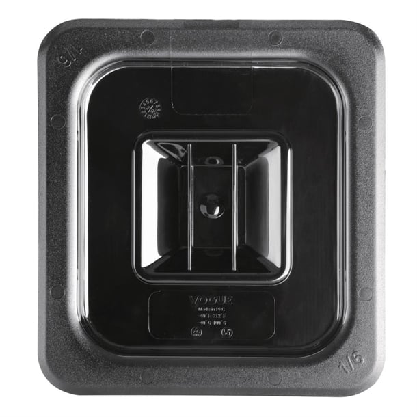 Vogue Polycarbonate 1/6 Gastronorm Lid Black u478
