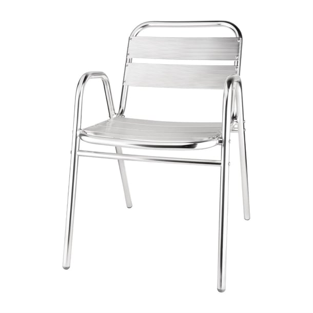 Bolero Aluminium Stacking Chairs Arched Arms (4 Pack) u501