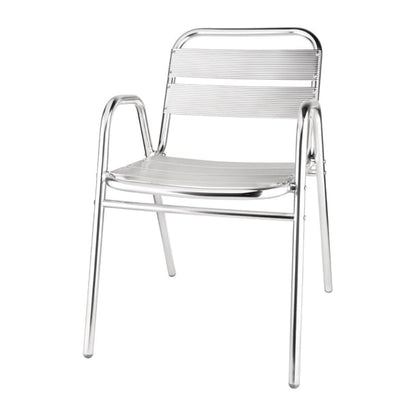 Bolero Aluminium Stacking Chairs Arched Arms (4 Pack) u501