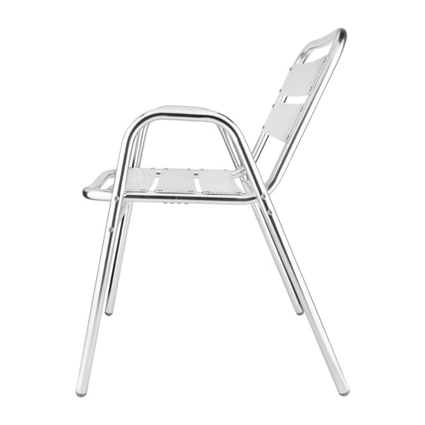 Bolero Aluminium Stacking Chairs Arched Arms (4 Pack) u501