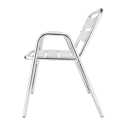 Bolero Aluminium Stacking Chairs Arched Arms (4 Pack) u501