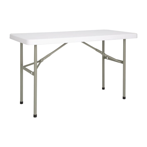 Bolero PE Rectangular Folding Table White 4ft (Single) u543
