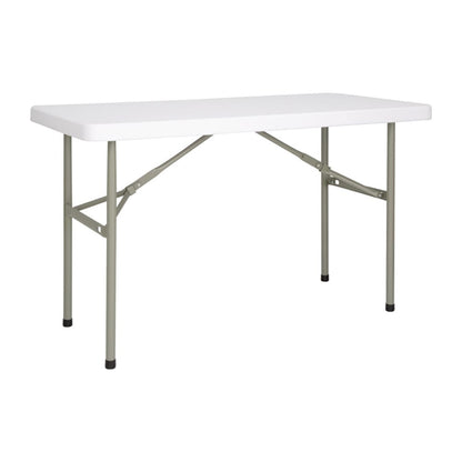 Bolero PE Rectangular Folding Table White 4ft (Single) u543
