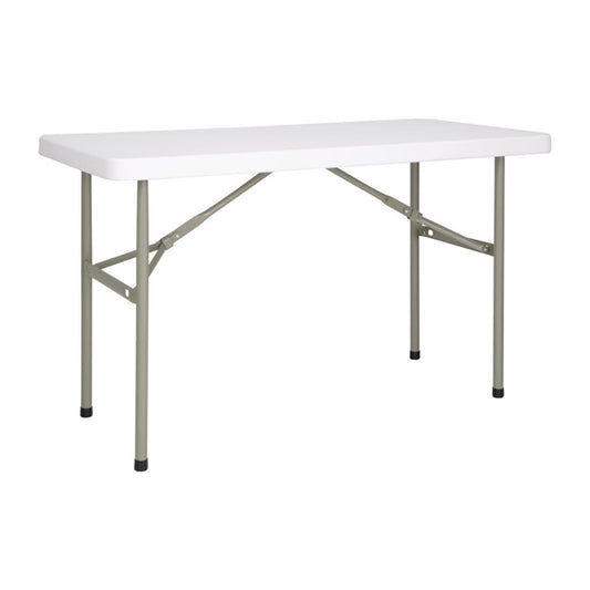 Bolero PE Rectangular Folding Table White 4ft (Single) u543