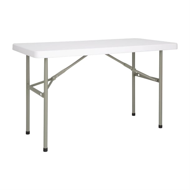 Bolero PE Rectangular Folding Table White 4ft (Single) u543
