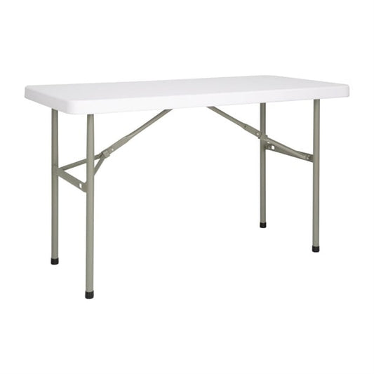 Bolero PE Rectangular Folding Table White 4ft (Single) u543