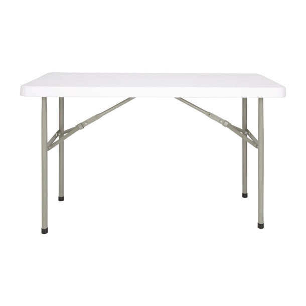 Bolero PE Rectangular Folding Table White 4ft (Single) u543