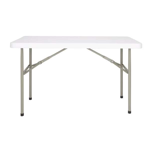 Bolero PE Rectangular Folding Table White 4ft (Single) u543