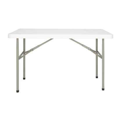 Bolero PE Rectangular Folding Table White 4ft (Single) u543