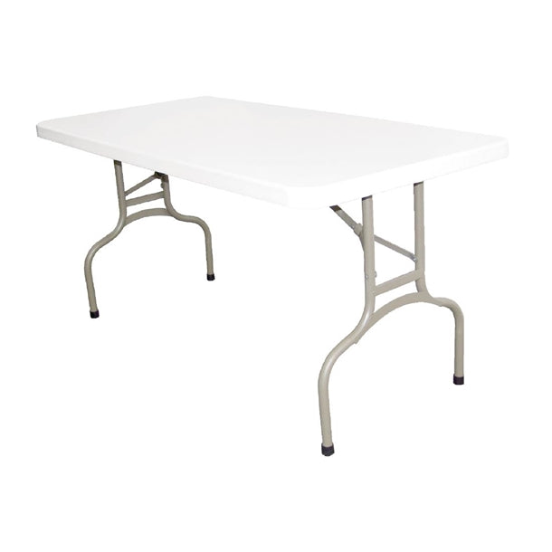 Bolero PE Rectangular Folding Table White 5ft (Single) u544