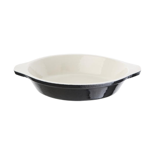 Vogue Cast Iron Round Gratin Dish Black 400ml u561
