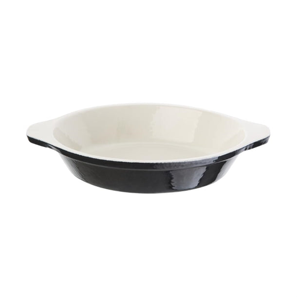 Vogue Cast Iron Round Gratin Dish Black 750ml u562