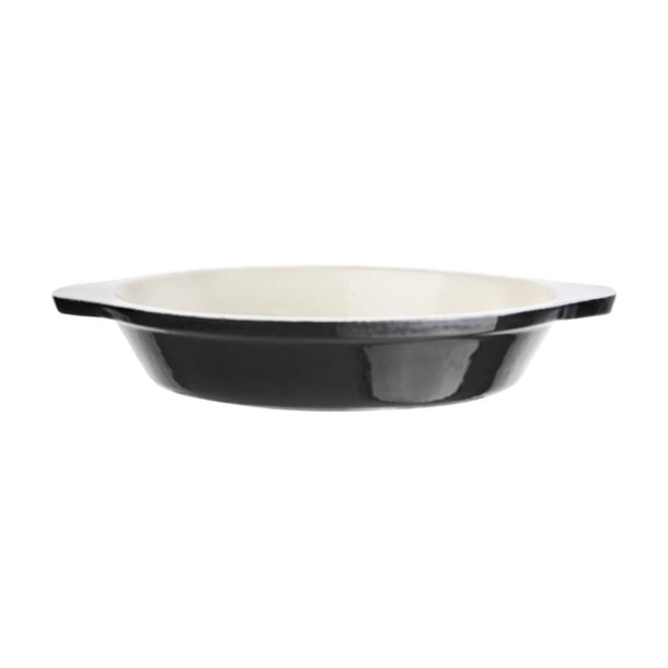 Vogue Cast Iron Round Gratin Dish Black 750ml u562