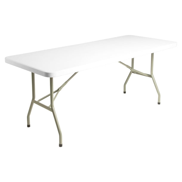 Bolero PE Rectangular Folding Table White 6ft (Single) u579