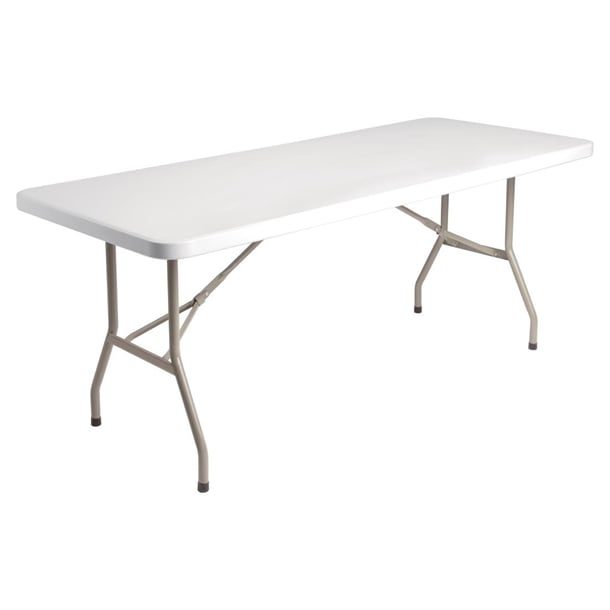 Bolero PE Rectangular Folding Table White 6ft (Single) u579