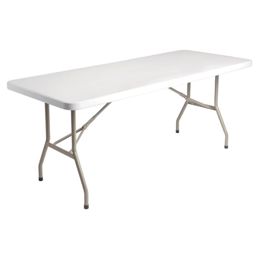 Bolero PE Rectangular Folding Table White 6ft (Single) u579