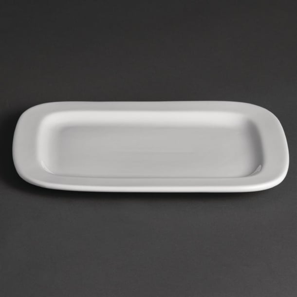 Olympia Whiteware Rounded Rectangular Plates 230mm (12 Pack) u805