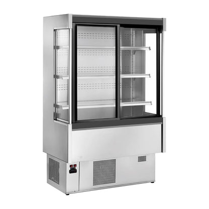 Zoin Silver Multideck Display Stainless Steel Finish with Sliding Doors p_ua056