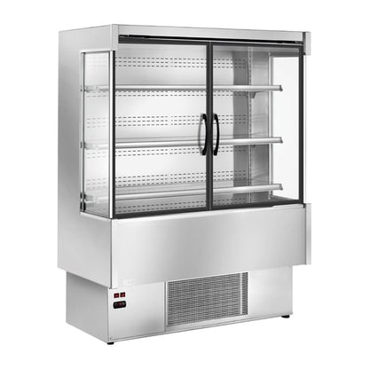 Zoin Silver Multideck Display Stainless Steel Finish with Hinged Doors p_ua057