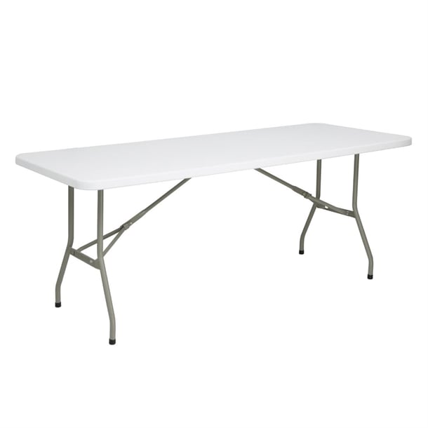 Bolero Rectangular Folding Table 6ft White uu579