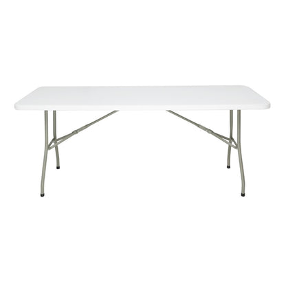 Bolero Rectangular Folding Table 6ft White uu579