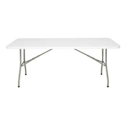 Bolero Rectangular Folding Table 6ft White uu579