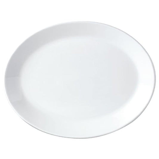 Steelite Simplicity White Oval Coupe Dishes 342mm (12 Pack) v0032