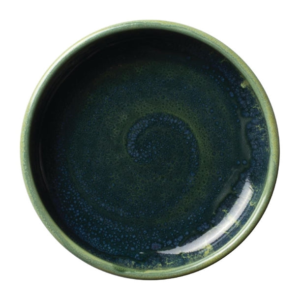 Steelite Aurora Vesuvius Burnt Emerald Round Stacking Trays 100mm (12 Pack) vv2522