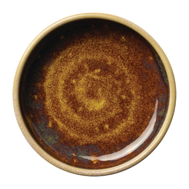 Steelite Aurora Vesuvius Amber Round Stacking Trays 100mm (12 Pack) vv2543
