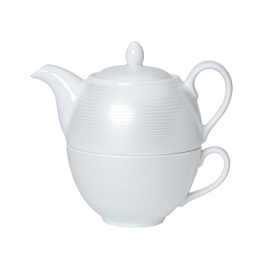 William Edwards Spiro Teacup and Pot Sets White (6 Pack) vv3007