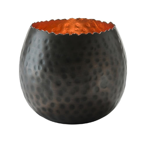 Hollowick Cauldron Hammered Dark Bronze & Copper Leaf Metal Votive (6 Pack) vv4041